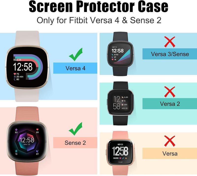 KPYJA Screen Protector for Fitbit Sense 2/Versa 4 Case, Soft TPU Plated Case All-Around Protective Screen Full Cover Bumper for Sense 2/Versa 4 Smart Watch - Image 2